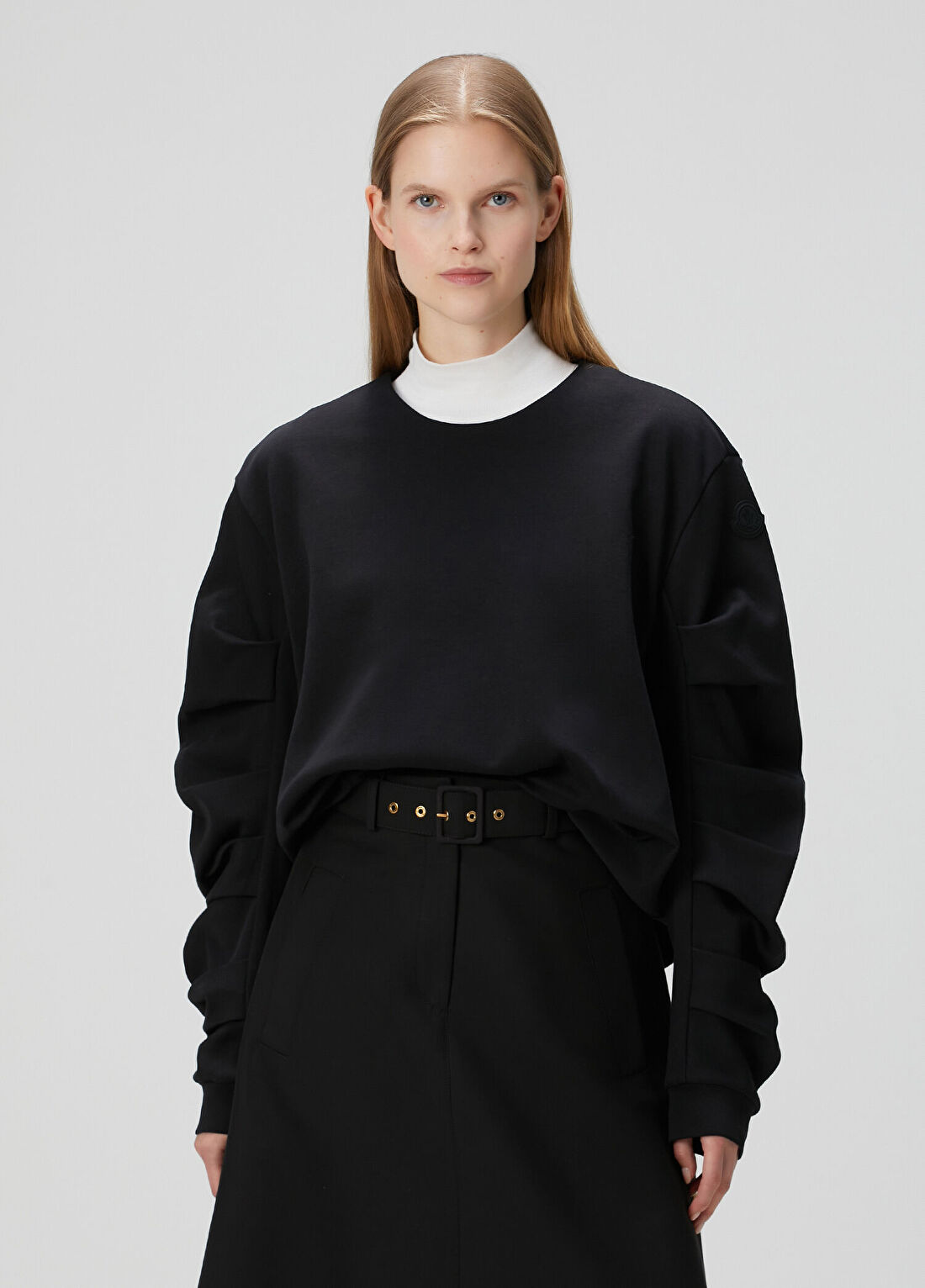 Moncler Siyah Pile Detaylı Sweatshirt