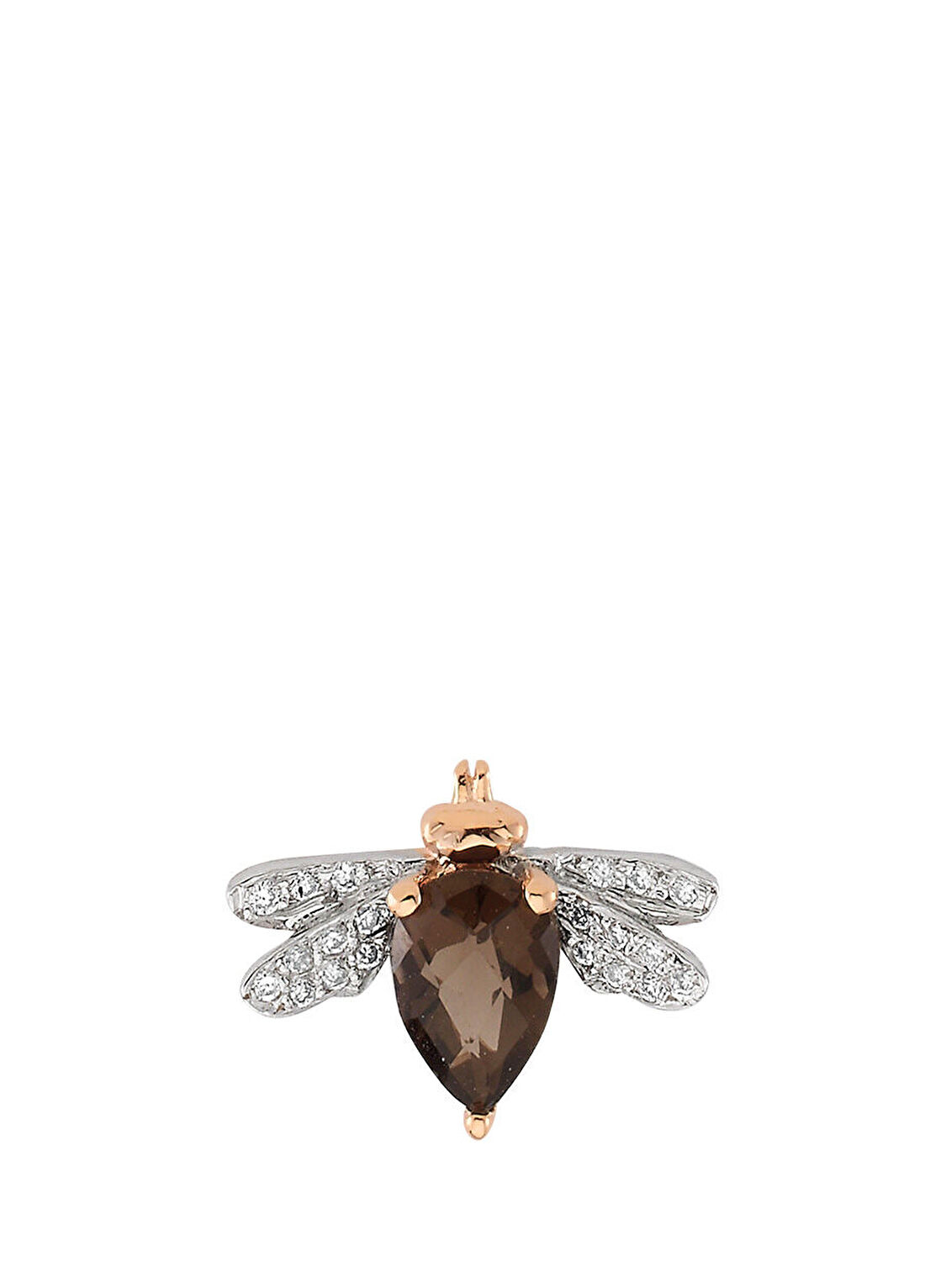 Bee Goddess Queen Bee Kadın Yakut Pırlanta Altın Tekli Küpe