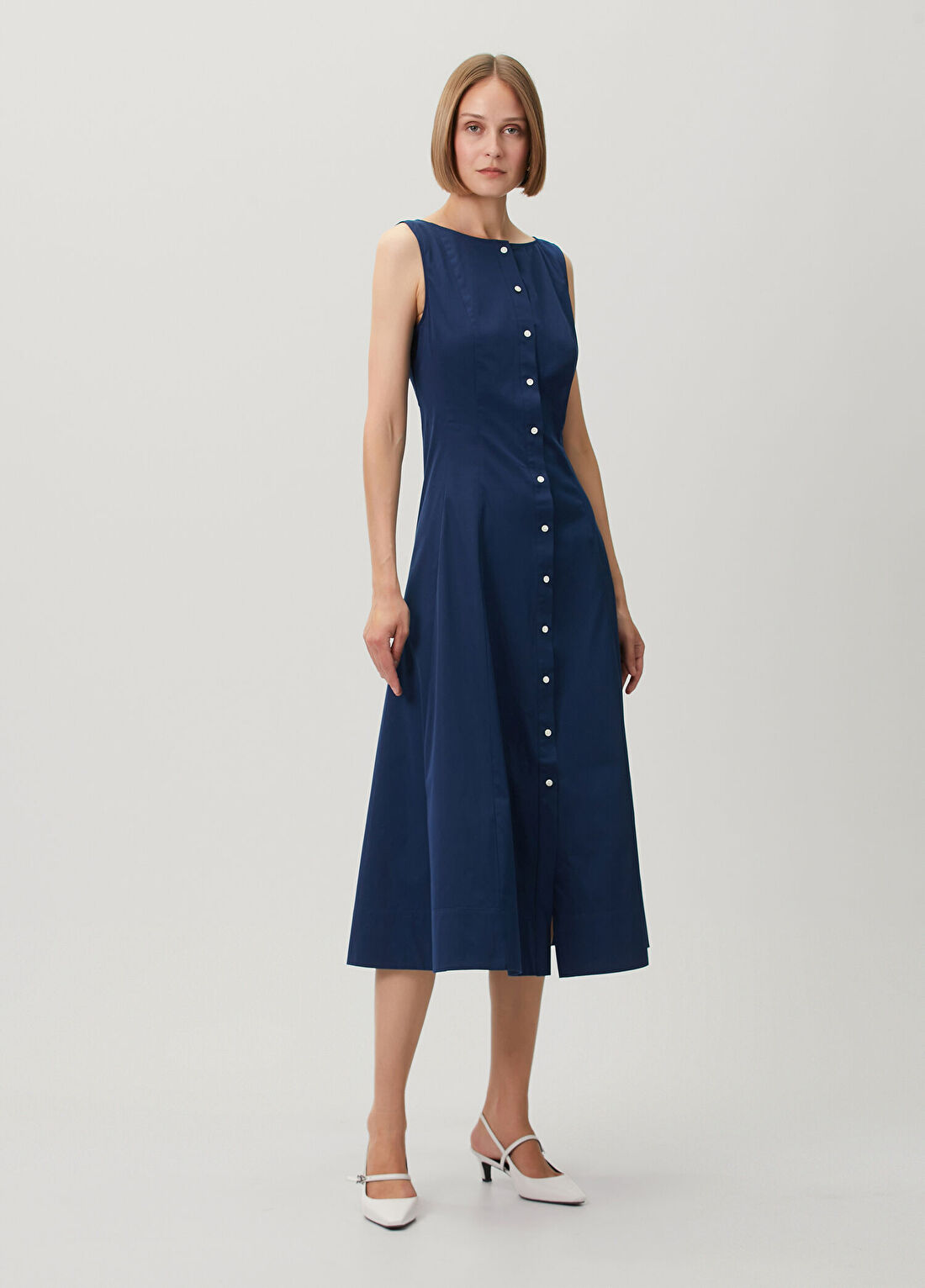 Polo Ralph Lauren Lacivert Midi Elbise