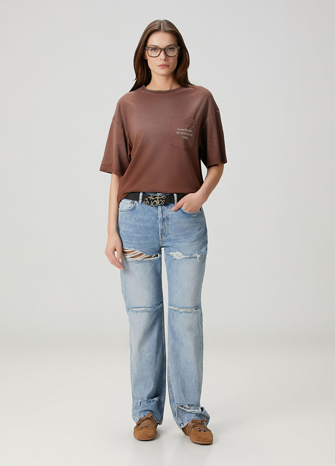 Acne Studios Kahverengi T-shirt görsel 2