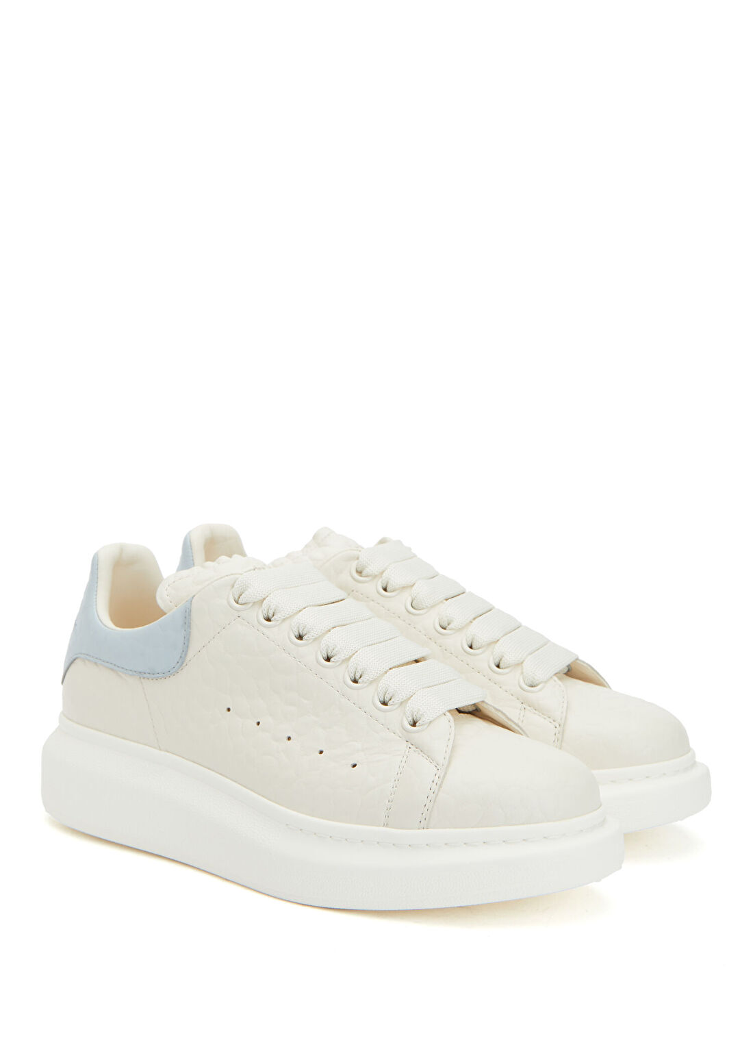 McQueen Oversized Mavi Beyaz Kadın Deri Sneaker görsel 2