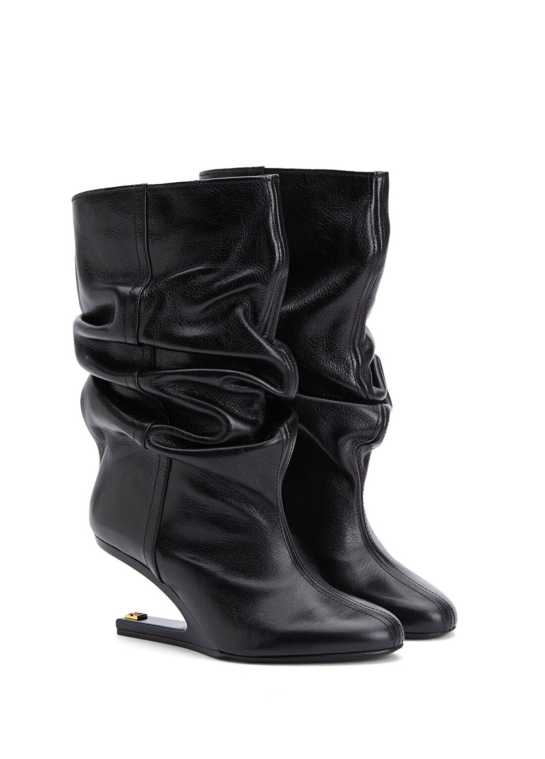 Balmain No Wedge Siyah Kadın Deri Çizme görsel 2