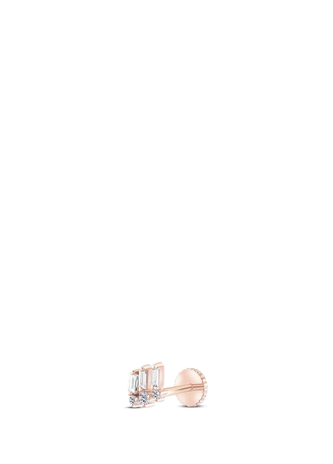 Safir Mücevher Glit Pırlanta Taşlı 14 Ayar Rose Gold Kadın Kıkırdak Küpe