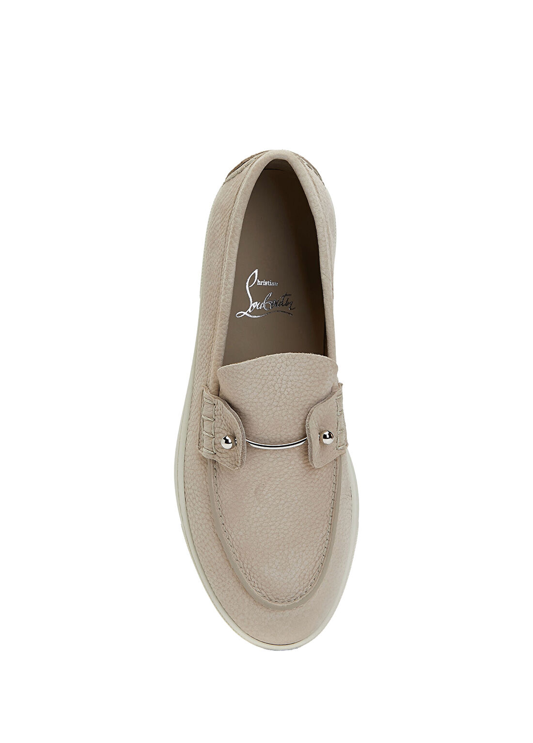 Christian Louboutin Chambeliboat Bej Erkek Süet Loafer görsel 4
