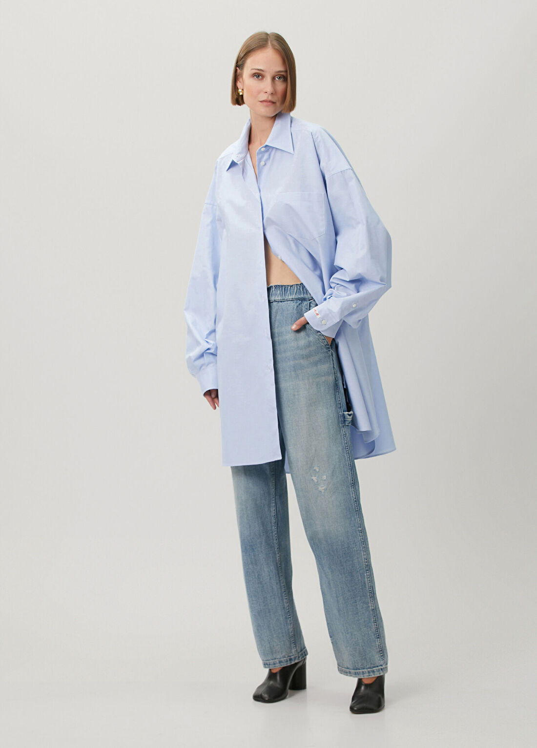 Maison Margiela Oversized Mavi Gömlek