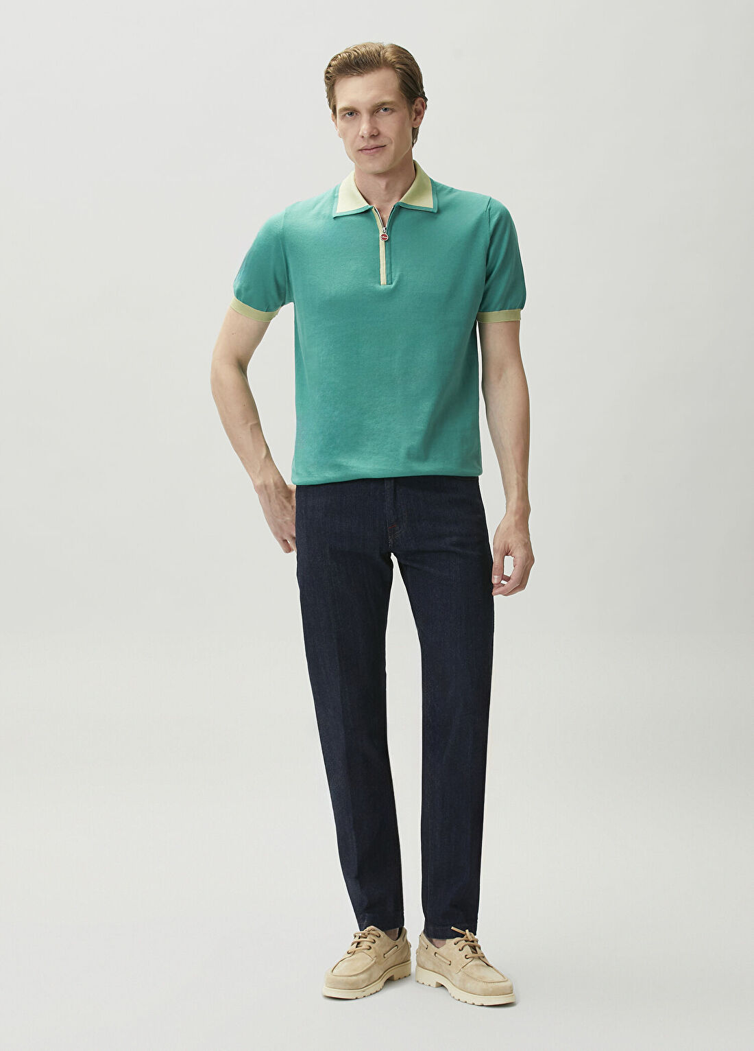 Kiton Yeşil Polo Yaka T-shirt görsel 2