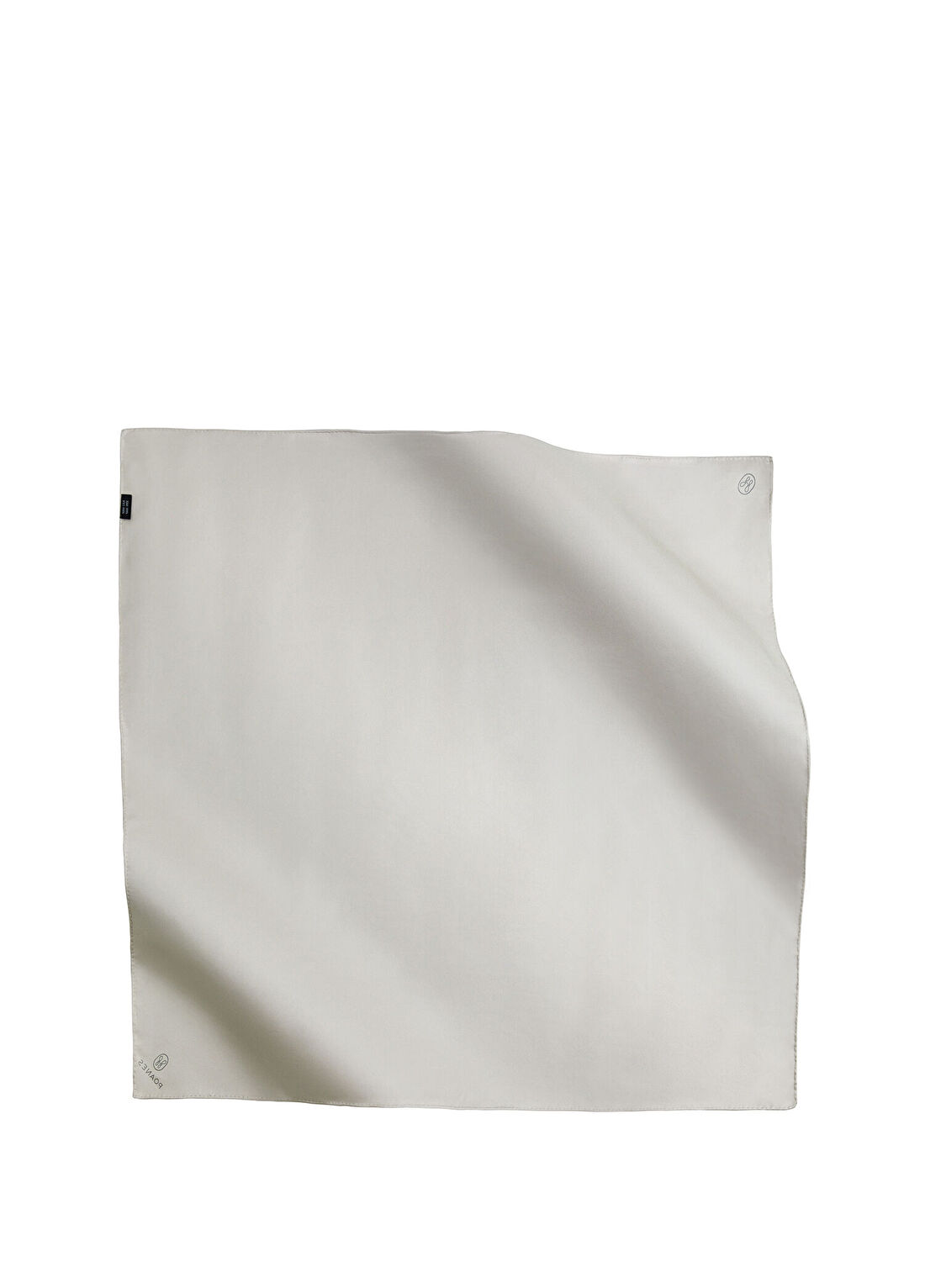 Poanes Twill Çift Baskılı Gümüş & Lila İpek Eşarp görsel 2