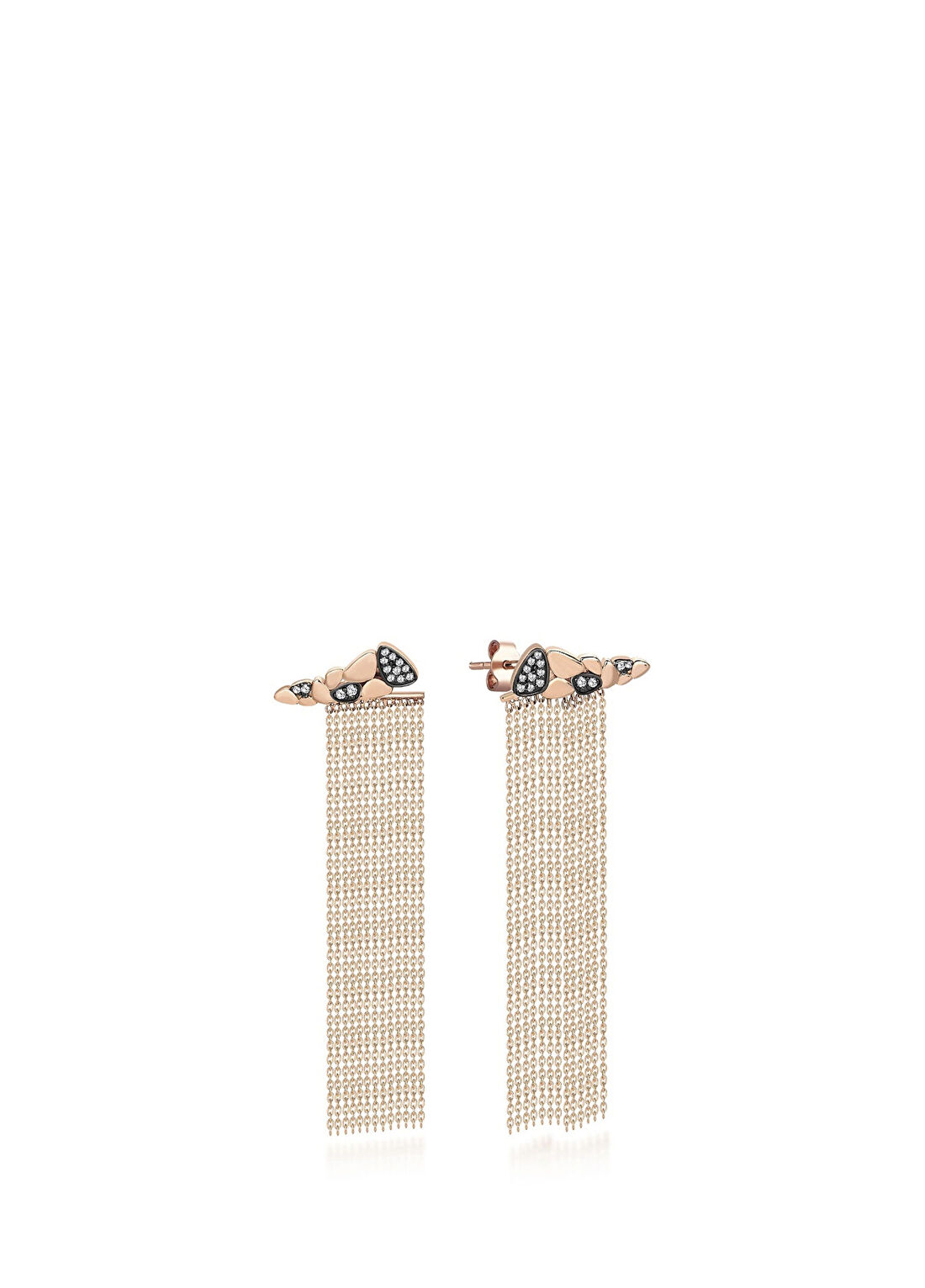 Reis Kuyumculuk Path and Track Earrings Pırlanta Taşlı 14 Ayar Altın Kadın Küpe