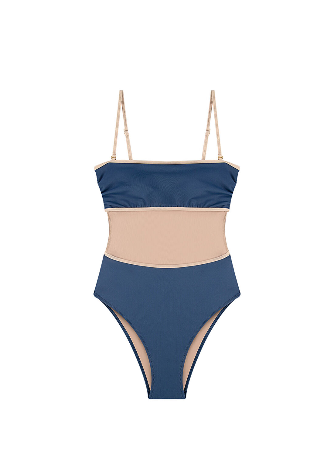 Bia Swimwear Lena Blue Nova Straplez Pencereli Kadın Mayo
