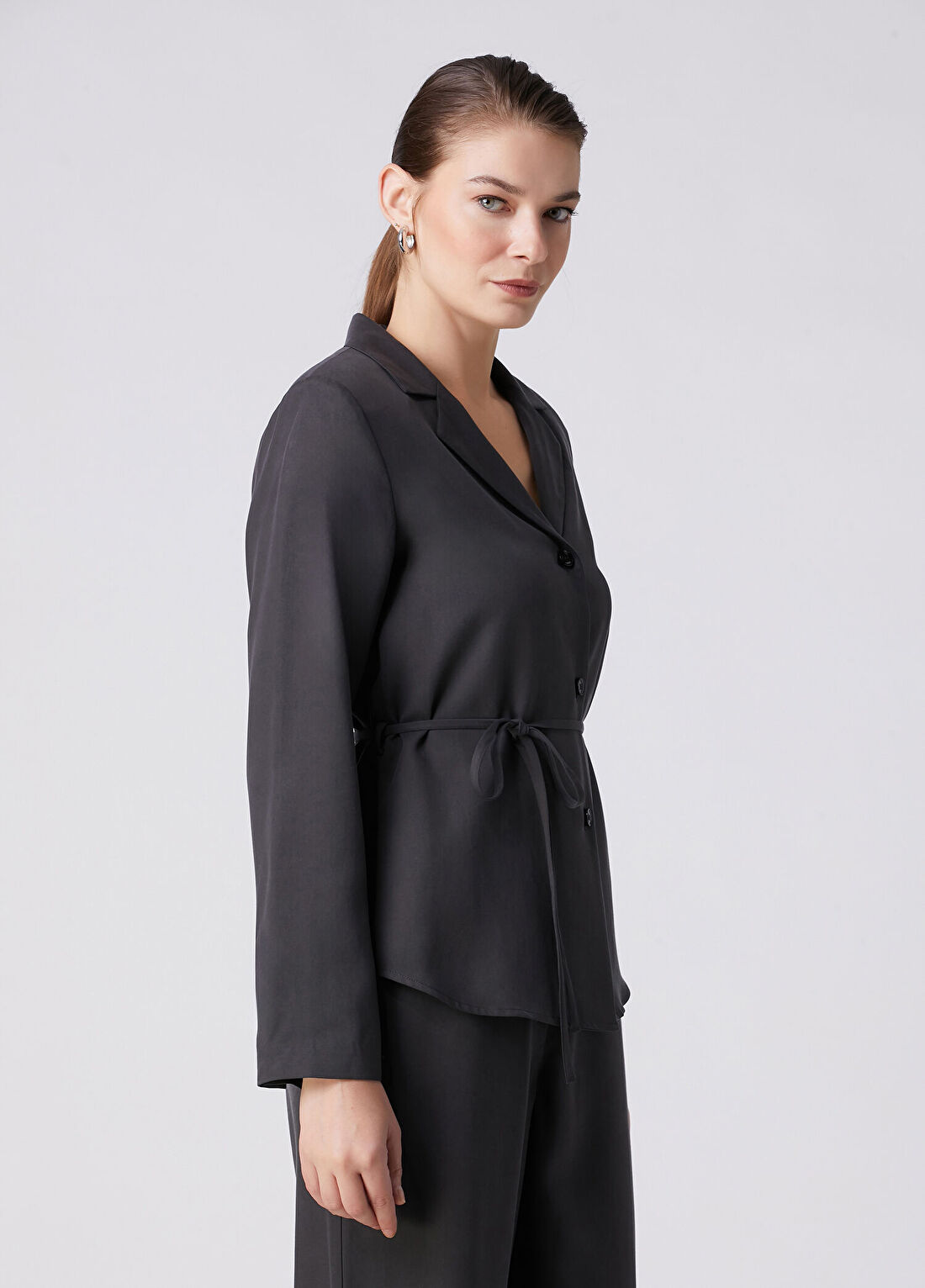 Beymen Collection Antrasit Dökümlü Gömlek görsel 4