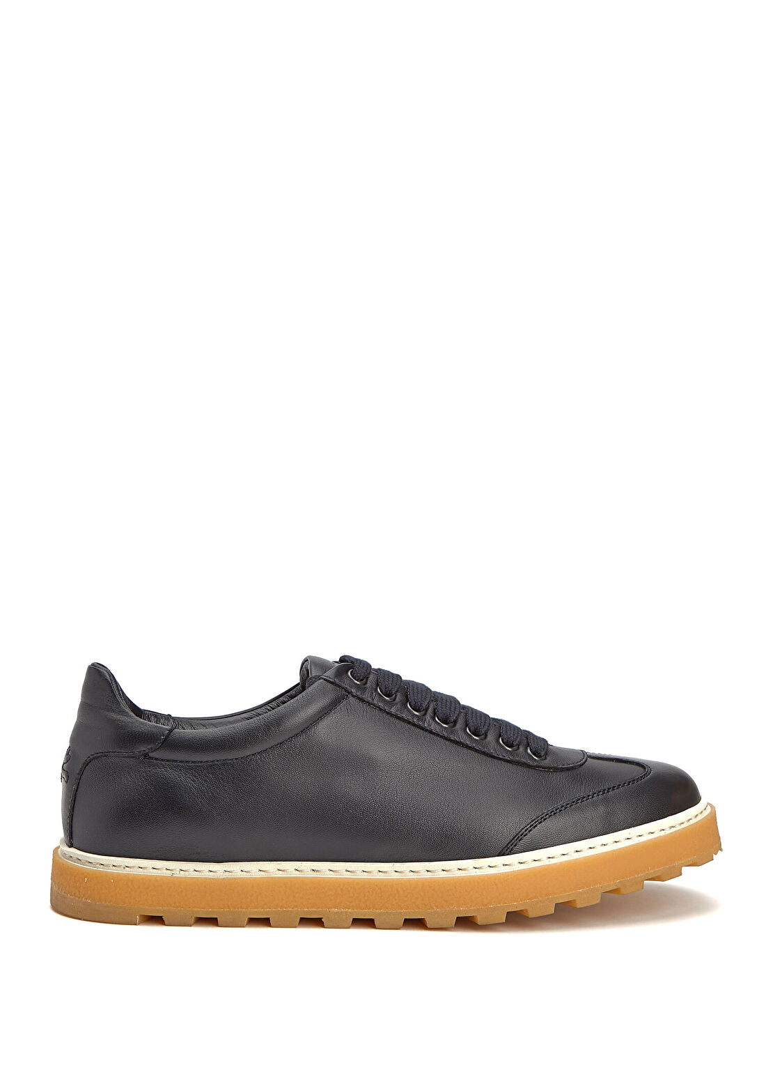 Isaia Lacivert Erkek Deri Sneaker