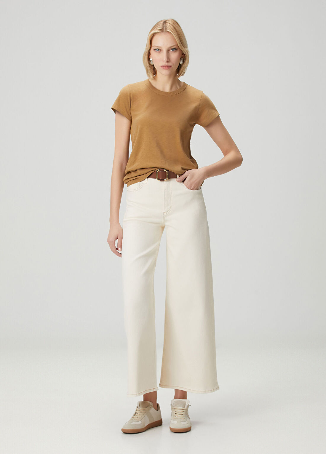 Rag&Bone Sofie Wide Leg Ekru Jean Pantolon