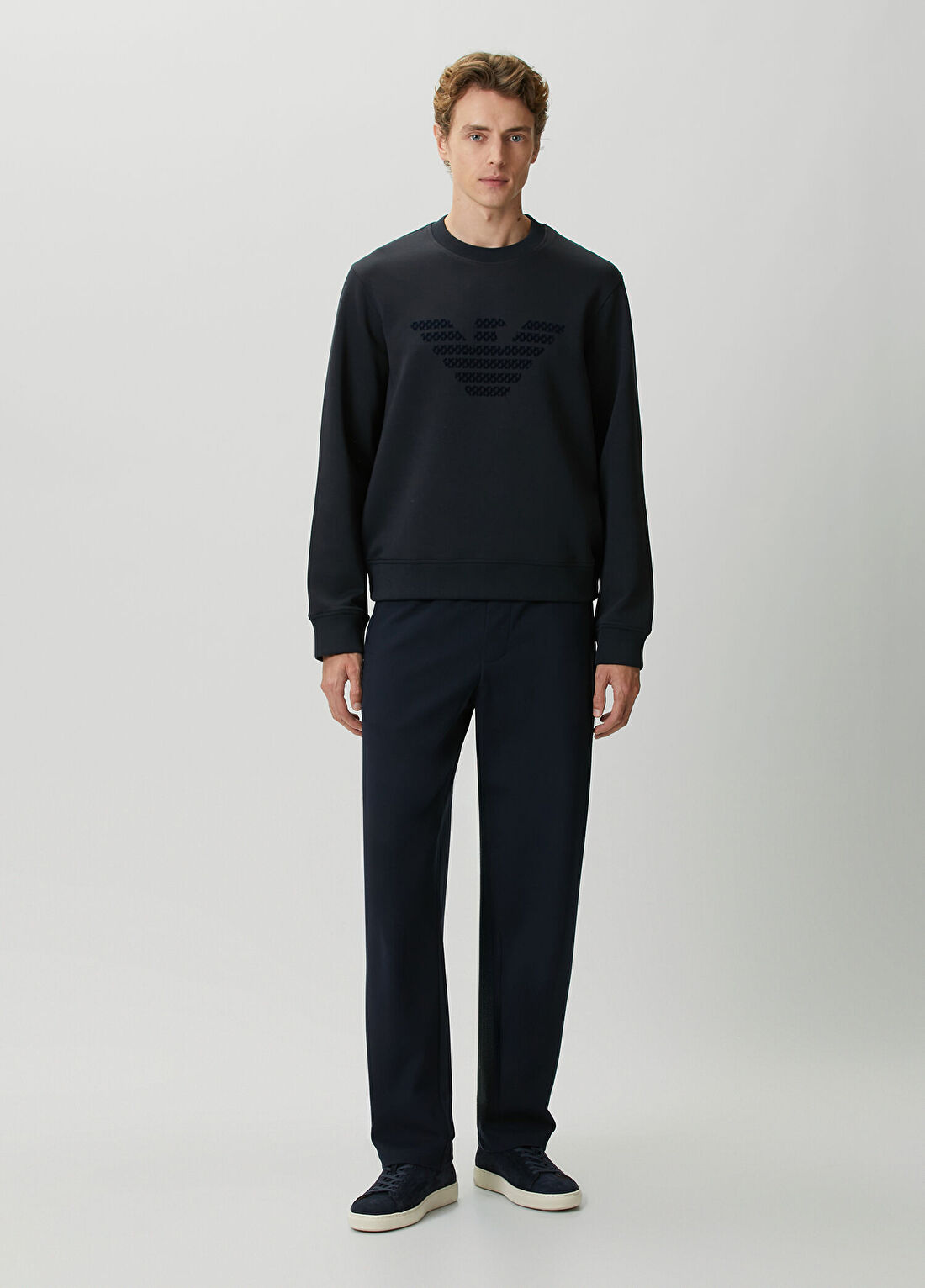 Emporio Armani Lacivert Logo Detaylı Sweatshirt görsel 2