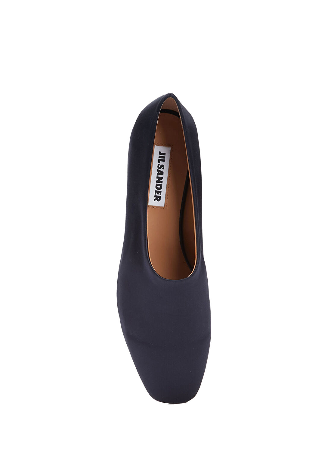Jil Sander Prens Lacivert Saten Dokulu Babet görsel 4