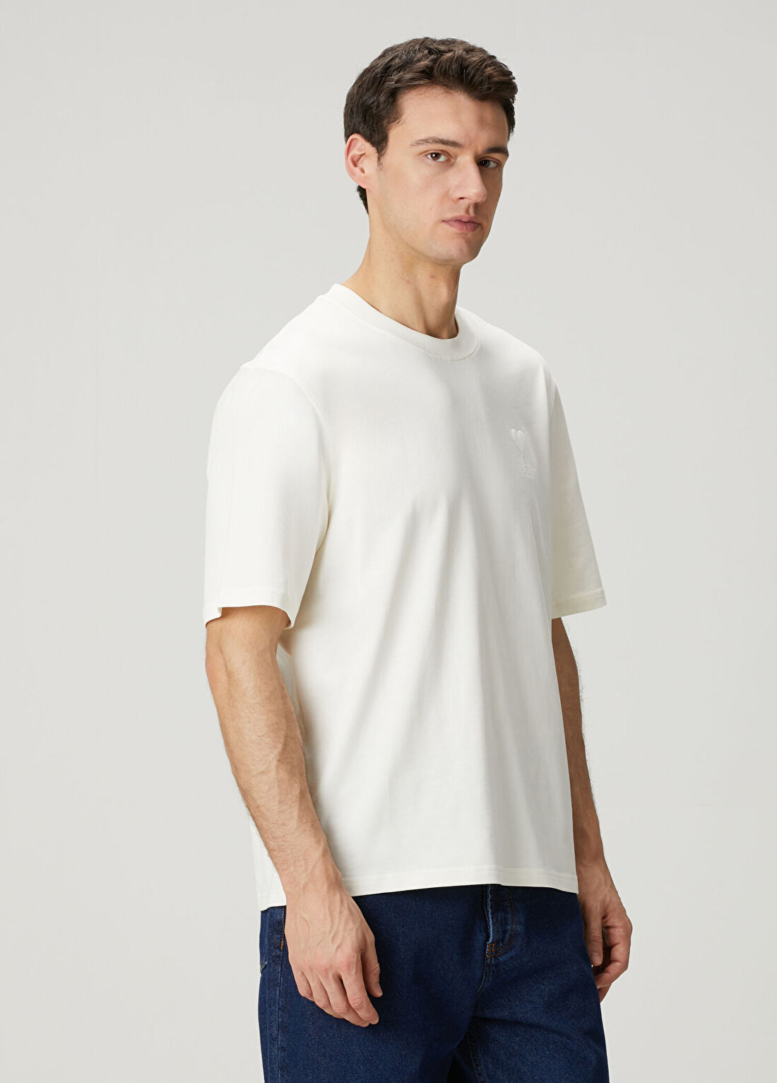 Ami Paris Boxy Fit Beyaz T-shirt görsel 3