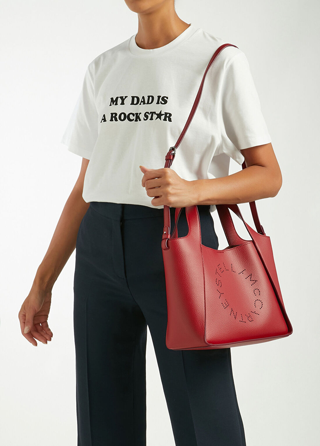 Stella McCartney Kırmızı Kadın Logo Çanta görsel 2