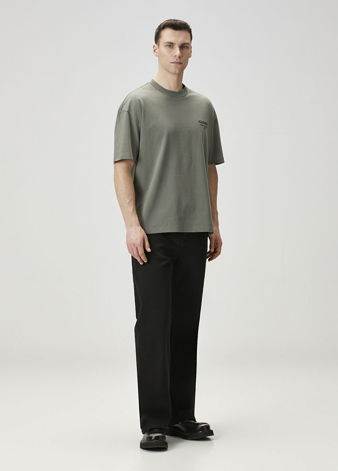 AllSaints Xander Haki T-shirt görsel 2