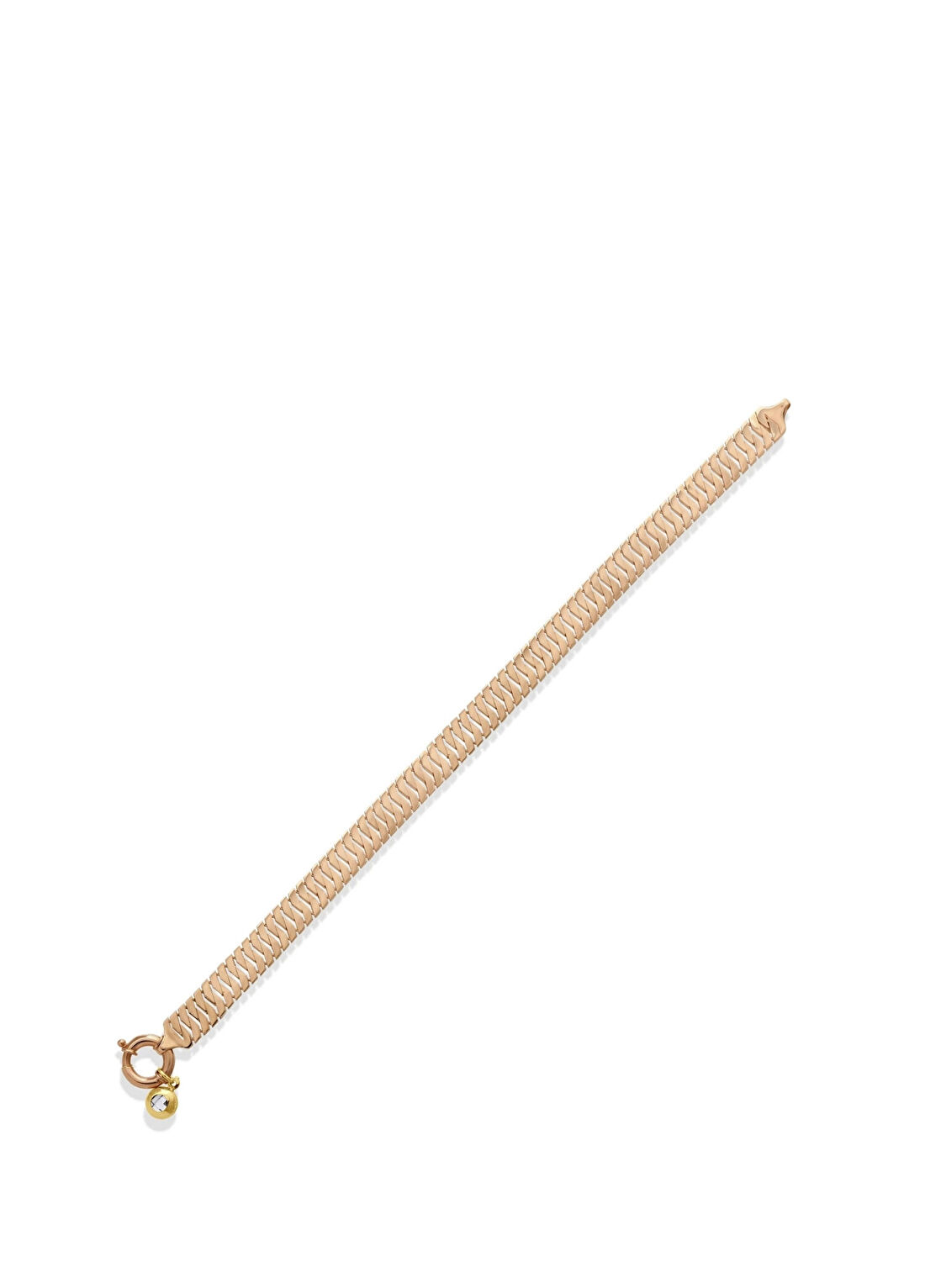 Safir Mücevher Hasır Örme 14 Ayar Rose Gold Erkek Bileklik