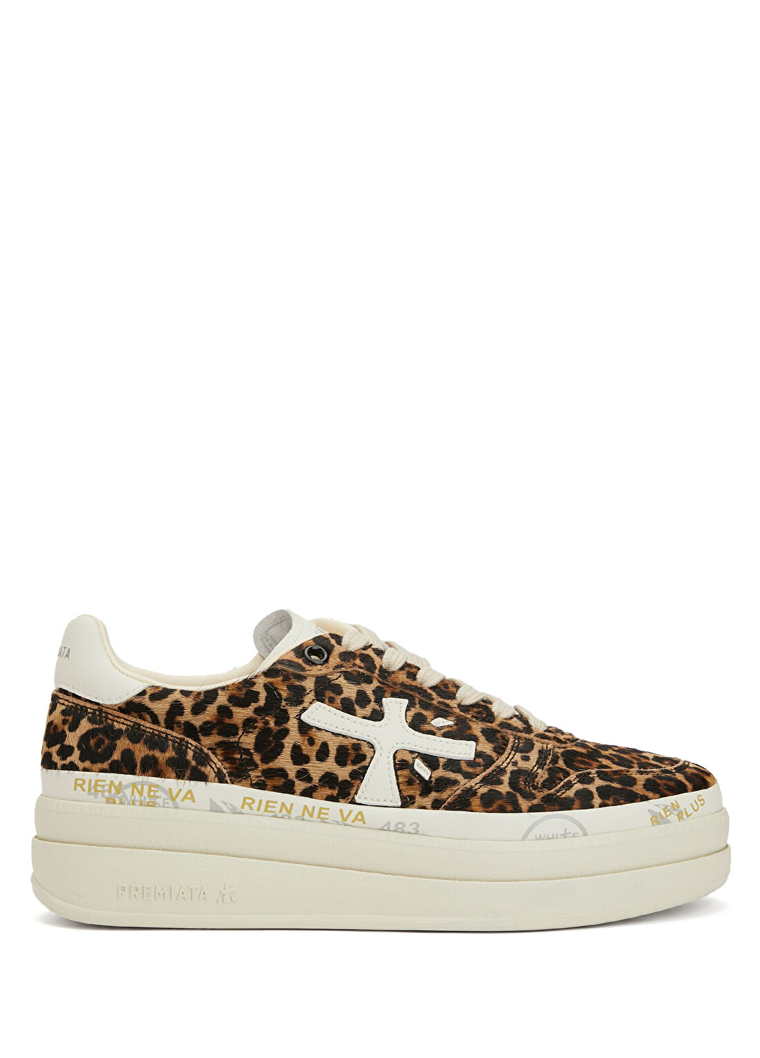 Premiata Micol Leopar Desenli Kadın Deri Sneaker