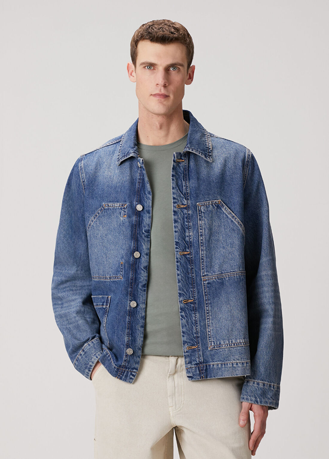AllSaints Mukesh Mavi Denim Ceket