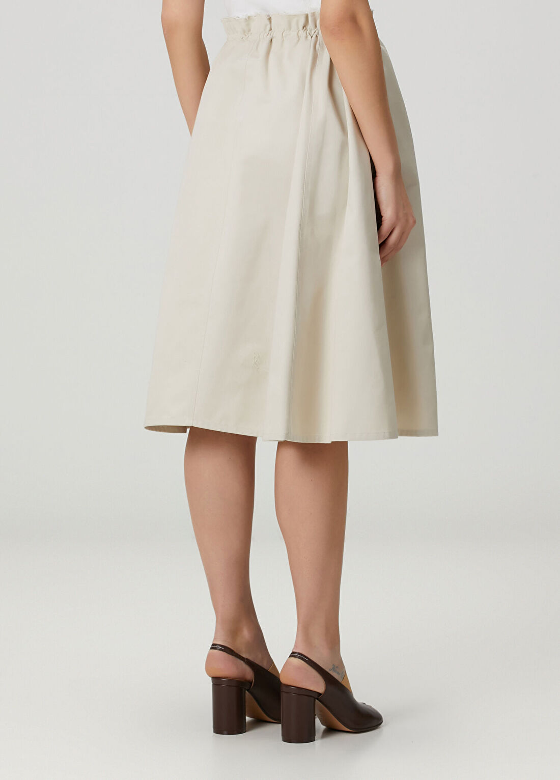 MM6 Maison Margiela Bej Midi Etek görsel 4