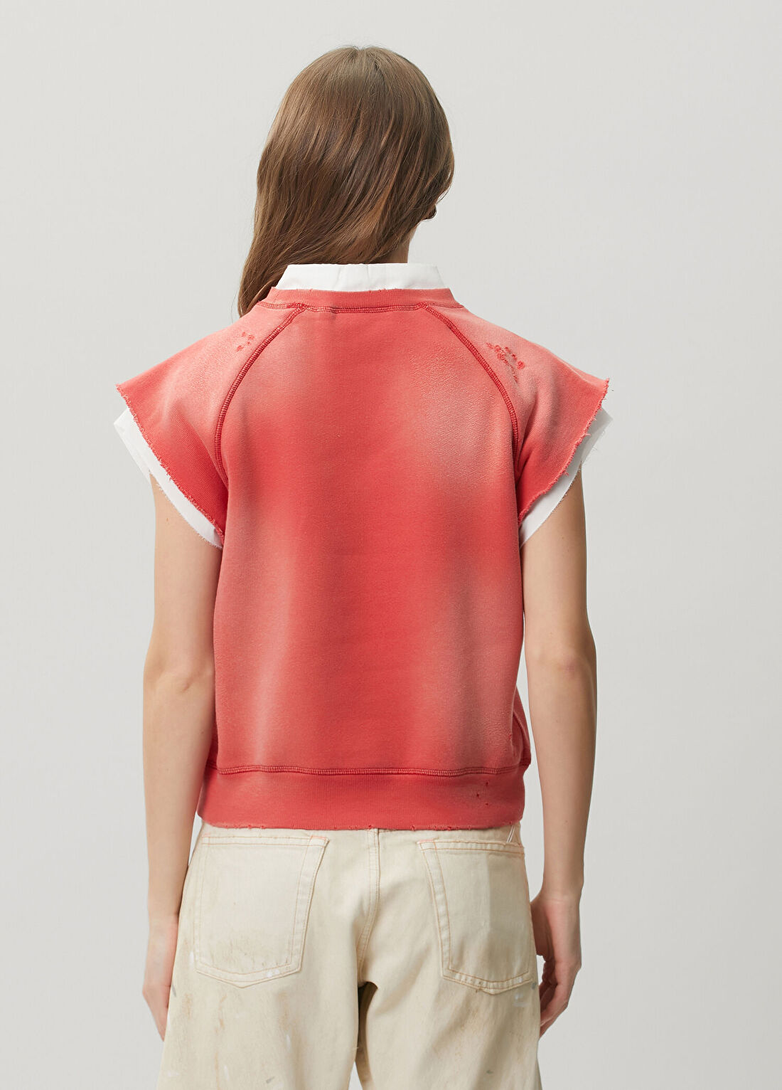 Acne Studios Kırmızı Gömlek Yaka T-shirt görsel 4