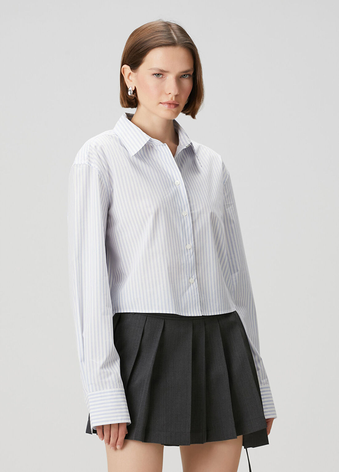 Acne Studios Mavi Beyaz Çizgili Gömlek
