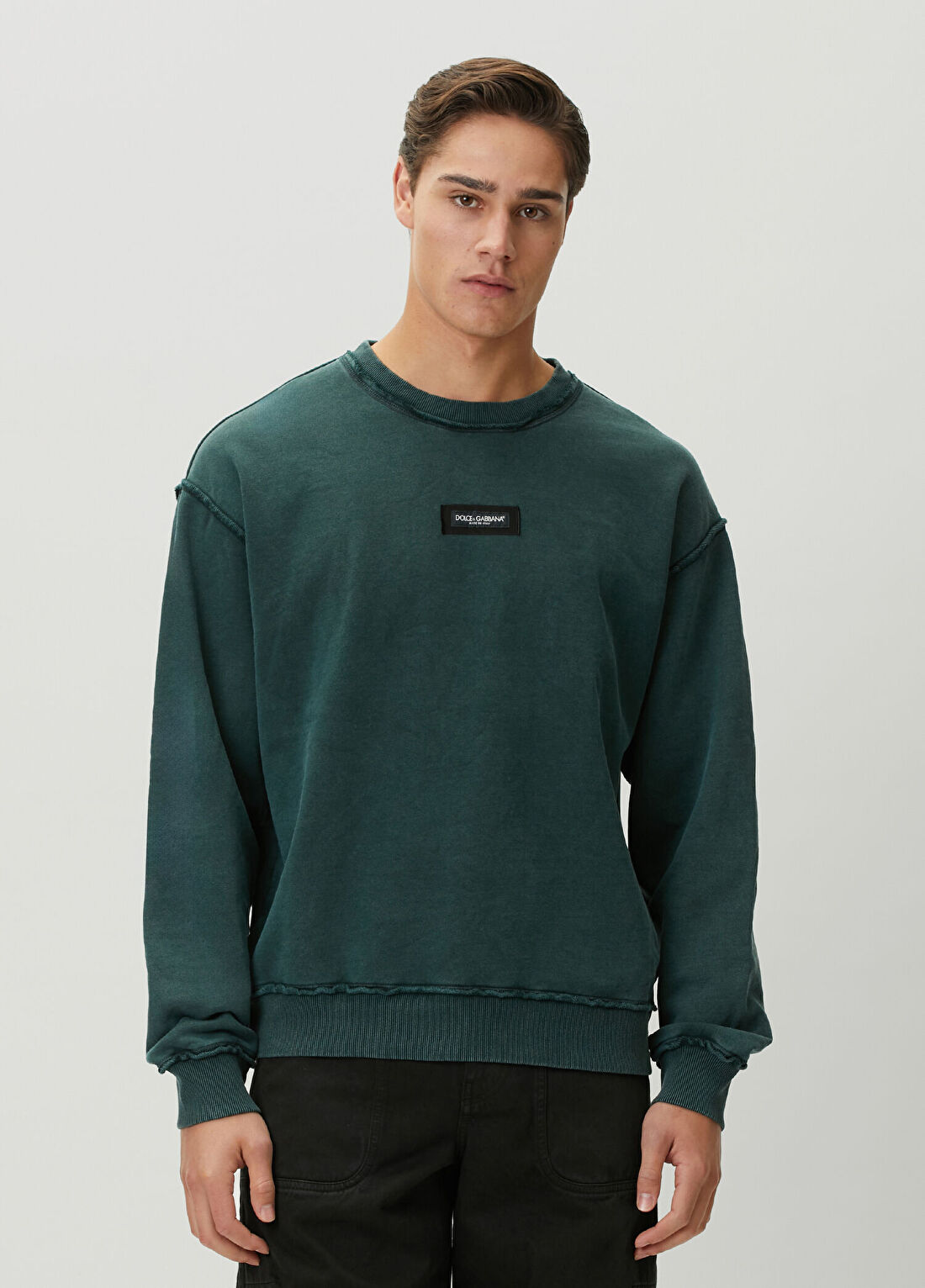 Dolce&Gabbana Yeşil Logo Detaylı Sweatshirt