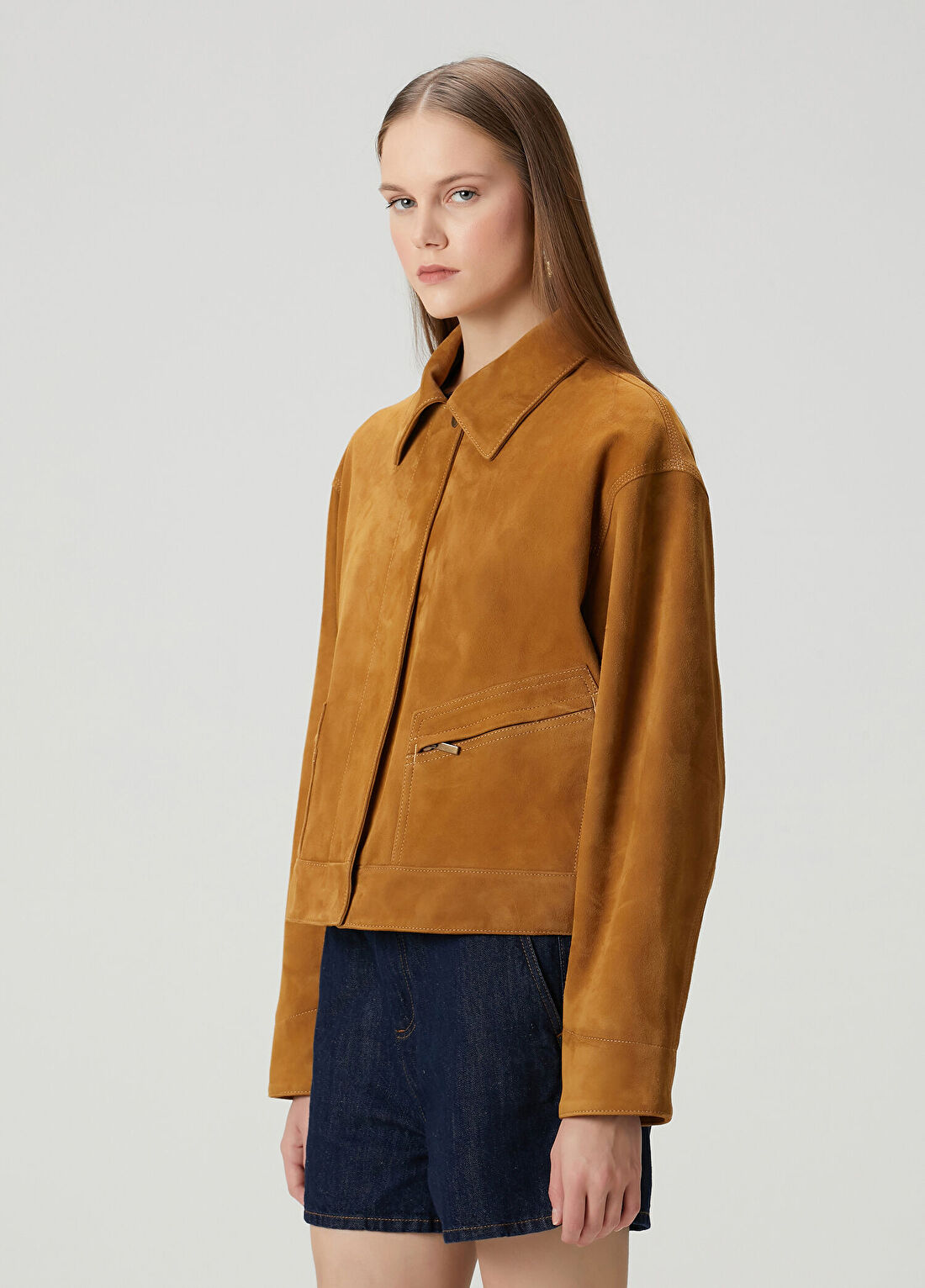 7 For All Mankind Karamel Süet Ceket görsel 3