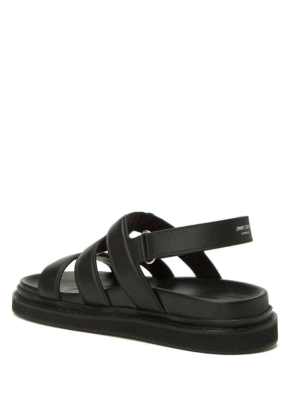 Jimmy Choo Siyah Erkek Deri Sandalet görsel 3