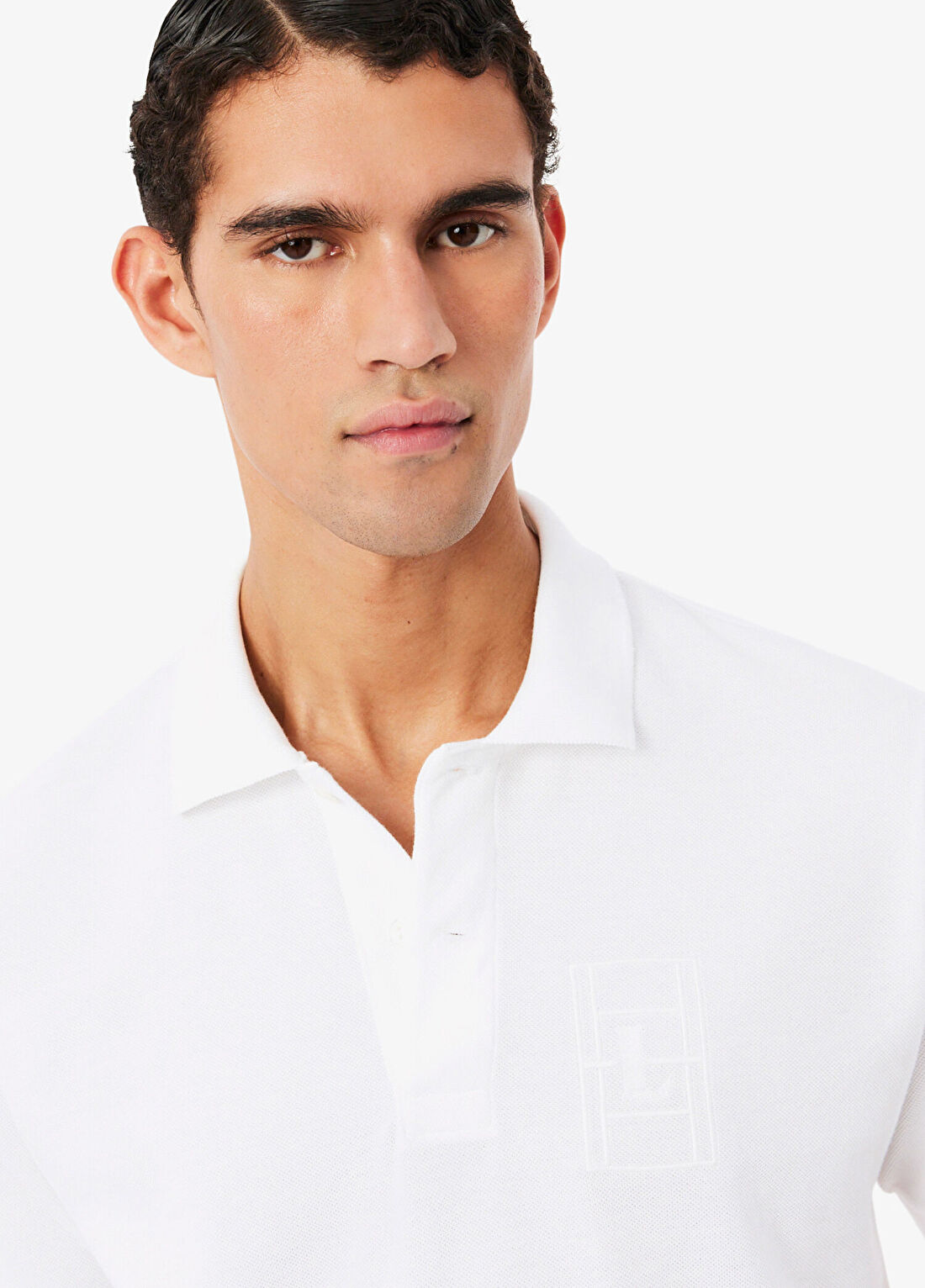 Lacoste Beyaz Polo Yaka Classic Fit Kısa Kollu Erkek T-Shirt görsel 2