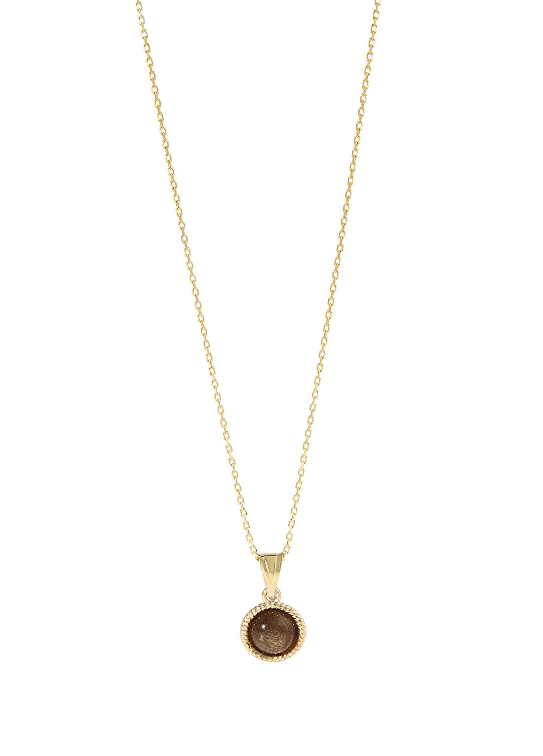 Hems Jewellery Sweet Gold Sunstone 14 Ayar Altın Doğal Taş Kolye