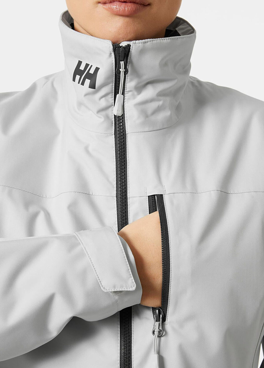 Helly Hansen W Crew Grey Fog Midlayer Polarlı Kadın Mont görsel 4