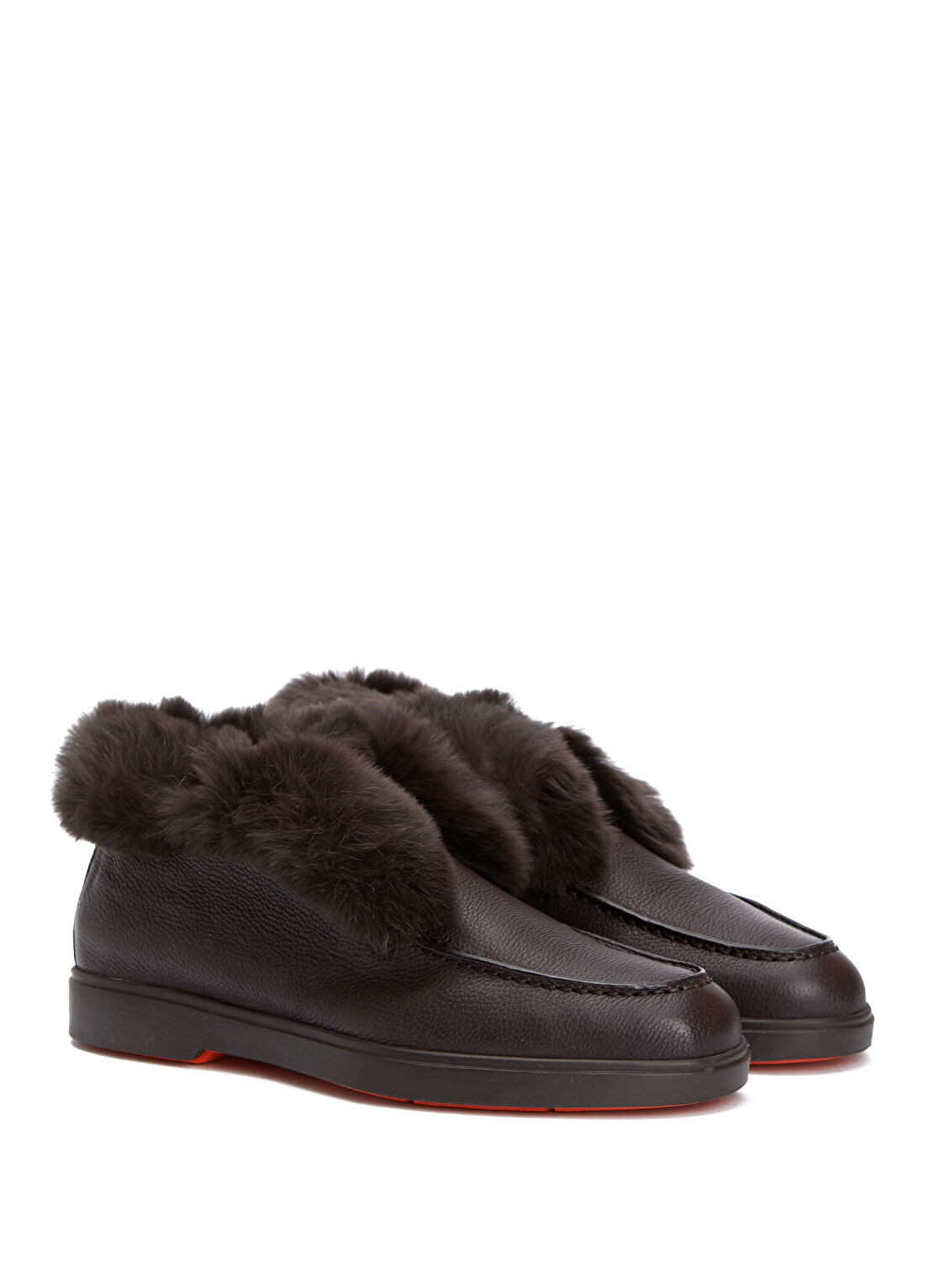Santoni Hadeel Koyu Kahverengi Kadın Deri Loafer görsel 2
