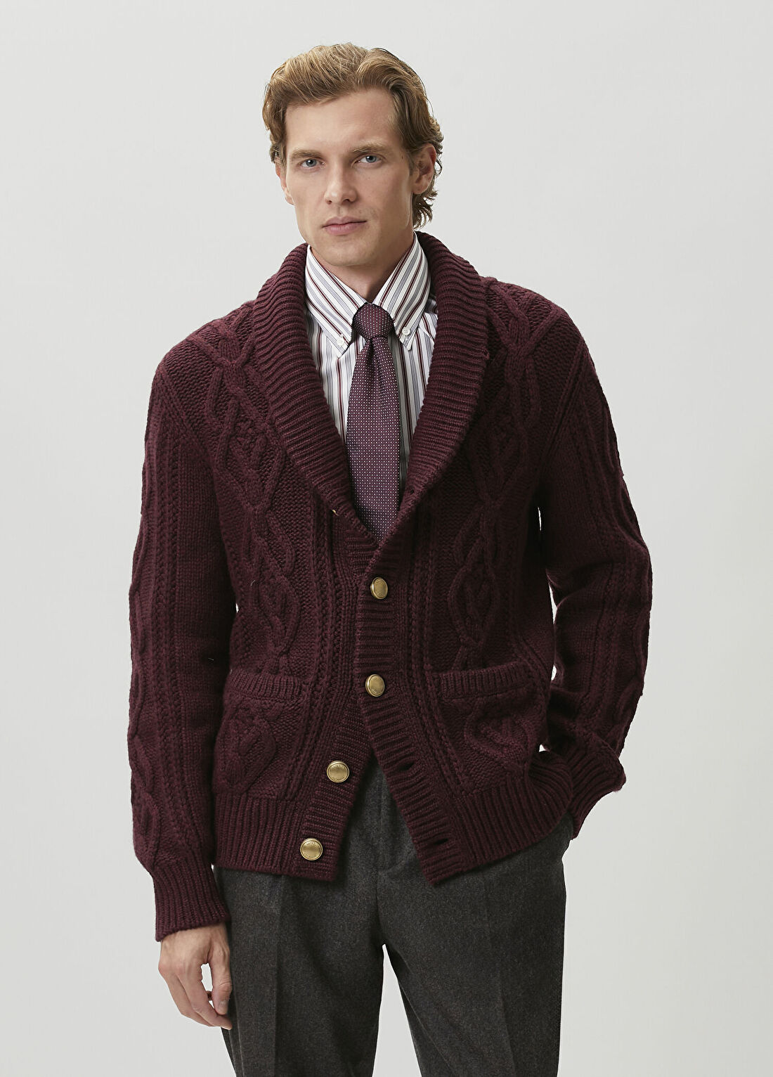 Brunello Cucinelli Mürdüm Kaşmir Triko Hırka