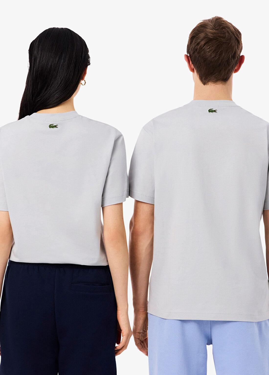Lacoste Gri Baskılı Classic Fit Bisiklet Yaka Kısa Kollu Unisex T-Shirt görsel 3