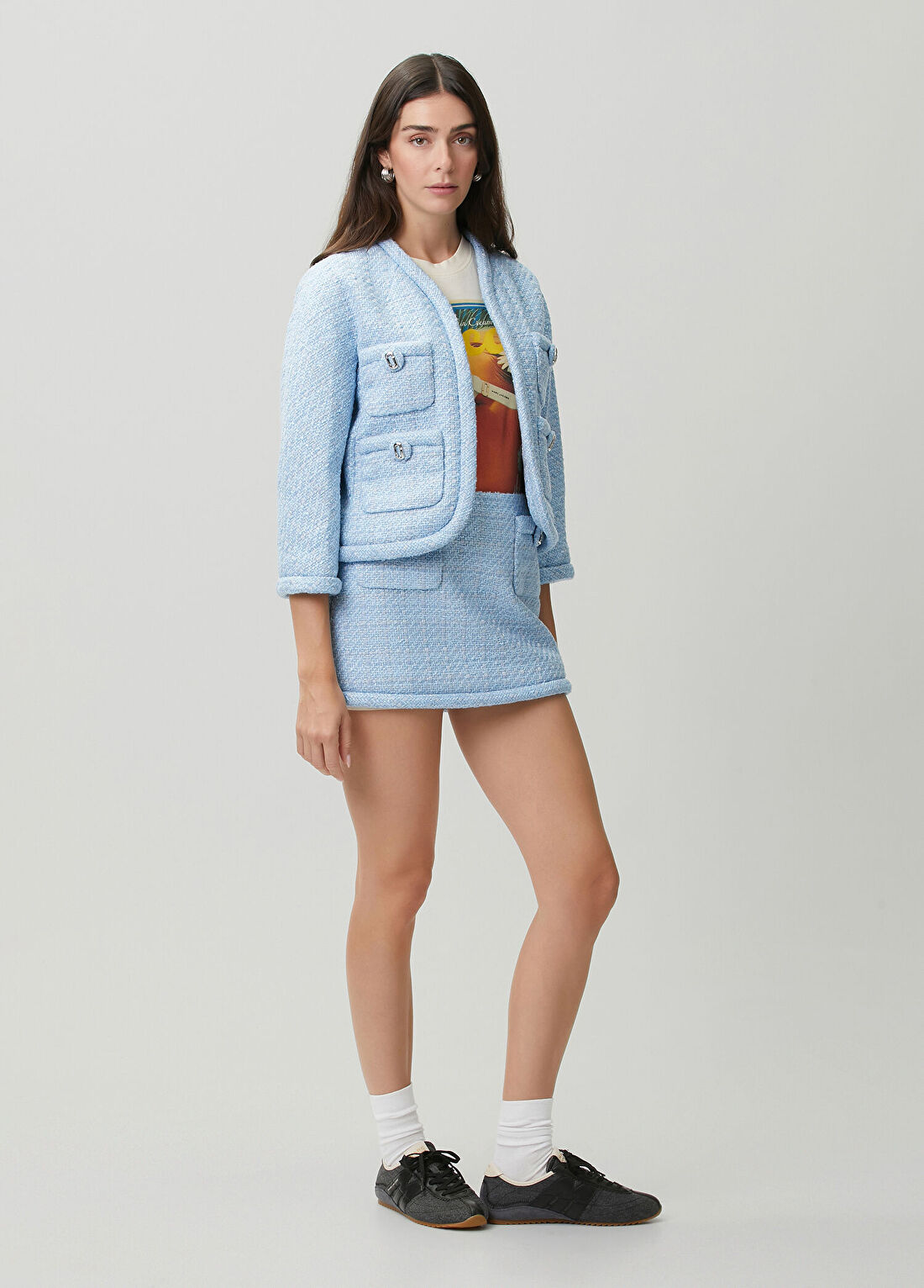 Marc Jacobs Pop J Mavi Tweed Ceket görsel 2