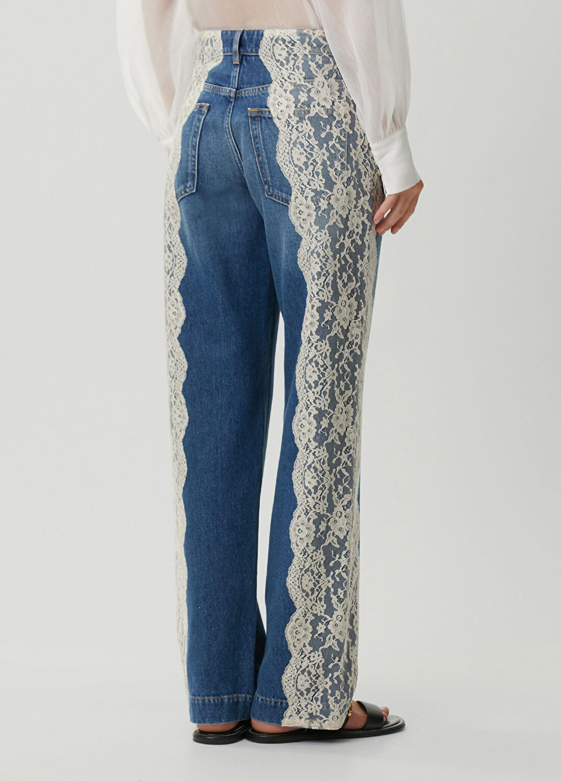 Dolce&Gabbana RE Edition 2000 Dantelli Jean Pantolon görsel 4