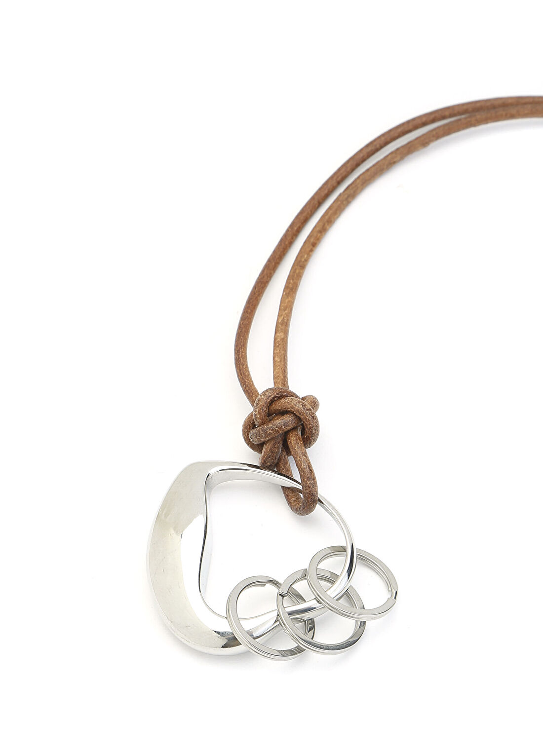 Georg Jensen Gri Kalp Figürlü Anahtarlık