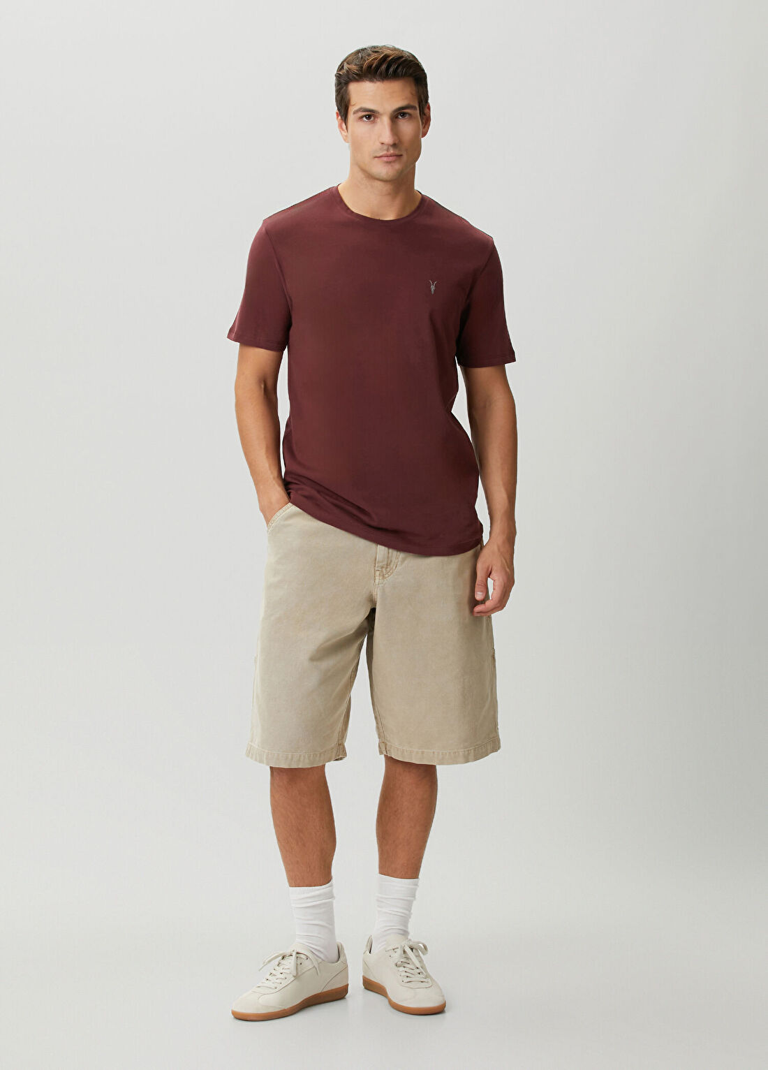 AllSaints Relaxed Fit Frey Camel Denim Şort