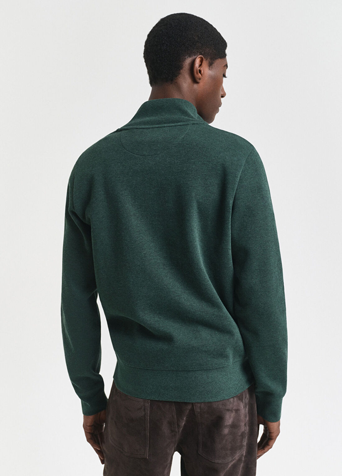 Gant Yeşil Pamuklu Regular Fit Yarım Fermuarlı Erkek Sweatshirt görsel 3