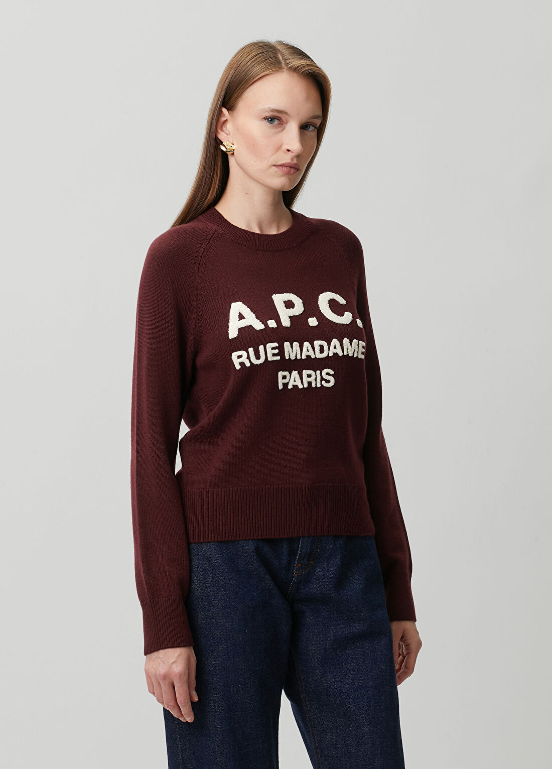 A.P.C. Alissa Bordo Logolu Yün Kazak görsel 3
