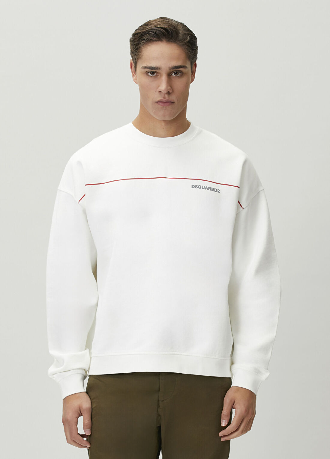 Dsquared2 Beyaz Logo Baskılı Sweatshirt