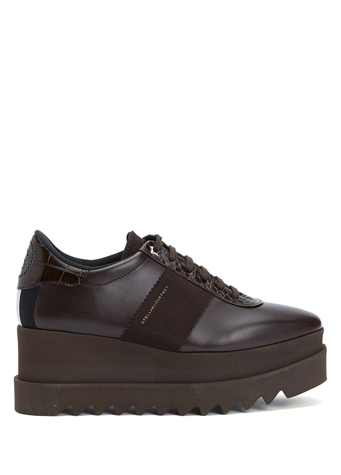 Stella McCartney Koyu Kahverengi Kadın Deri Sneaker