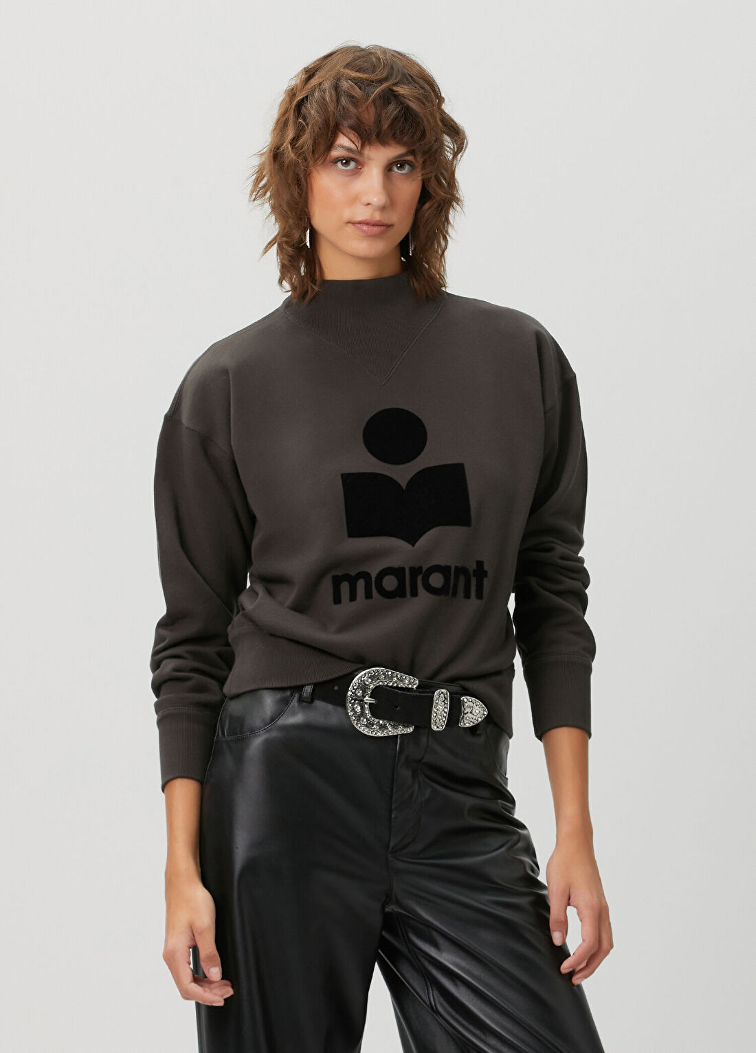 Marant Etoile Moby Antrasit Logolu Sweatshirt