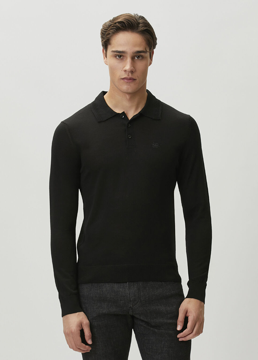 Etro Siyah Polo Yaka Yün Triko