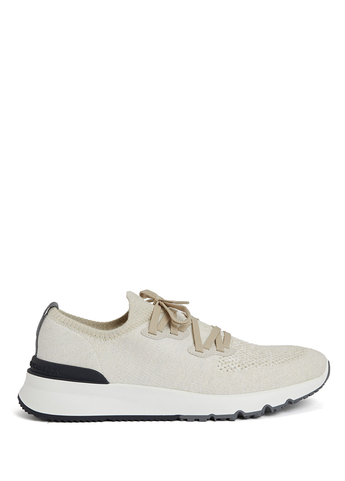 Brunello Cucinelli Ekru Çorap Formlu Erkek Sneaker