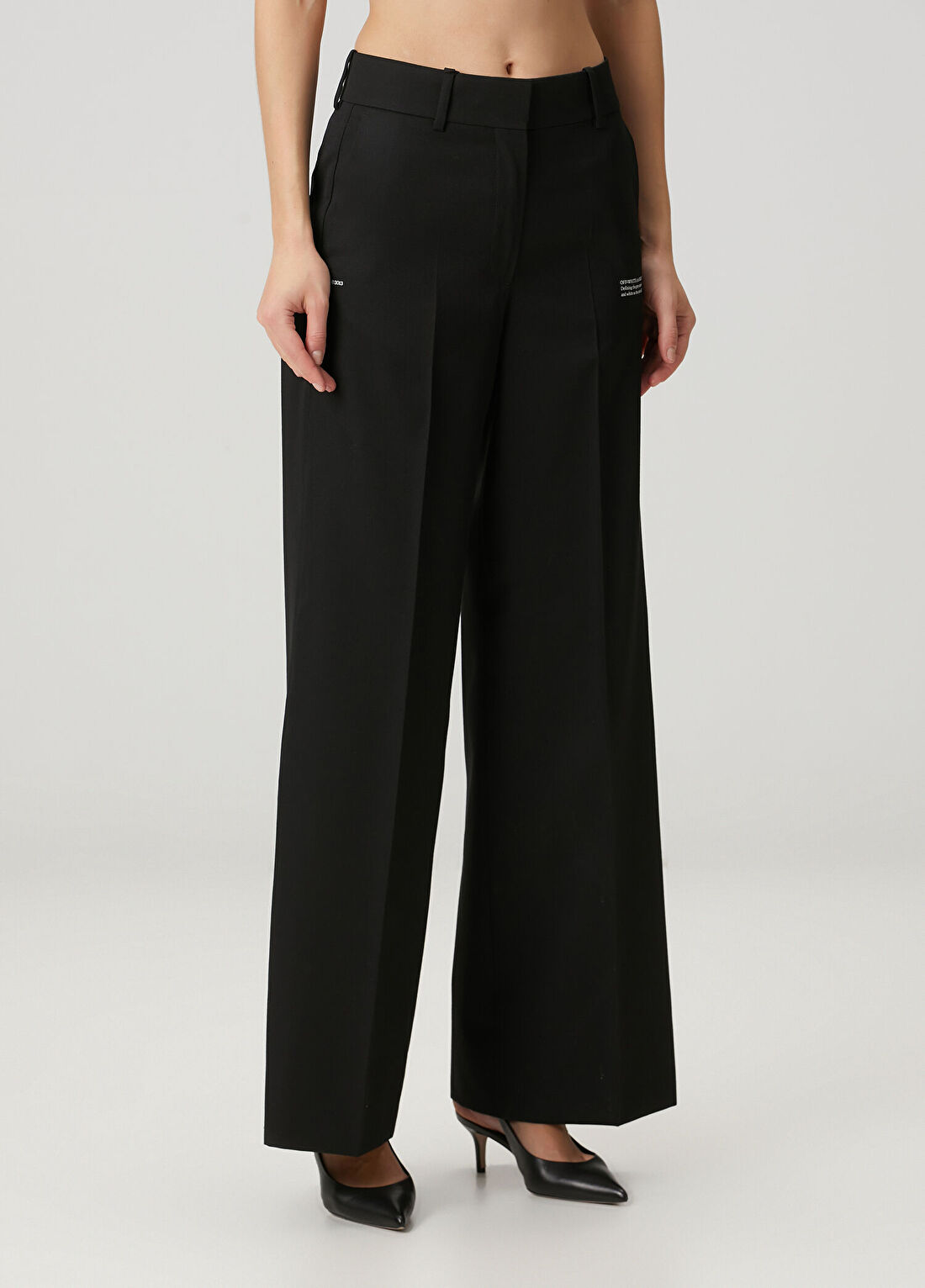 Off-White Siyah Yün Pantolon görsel 2