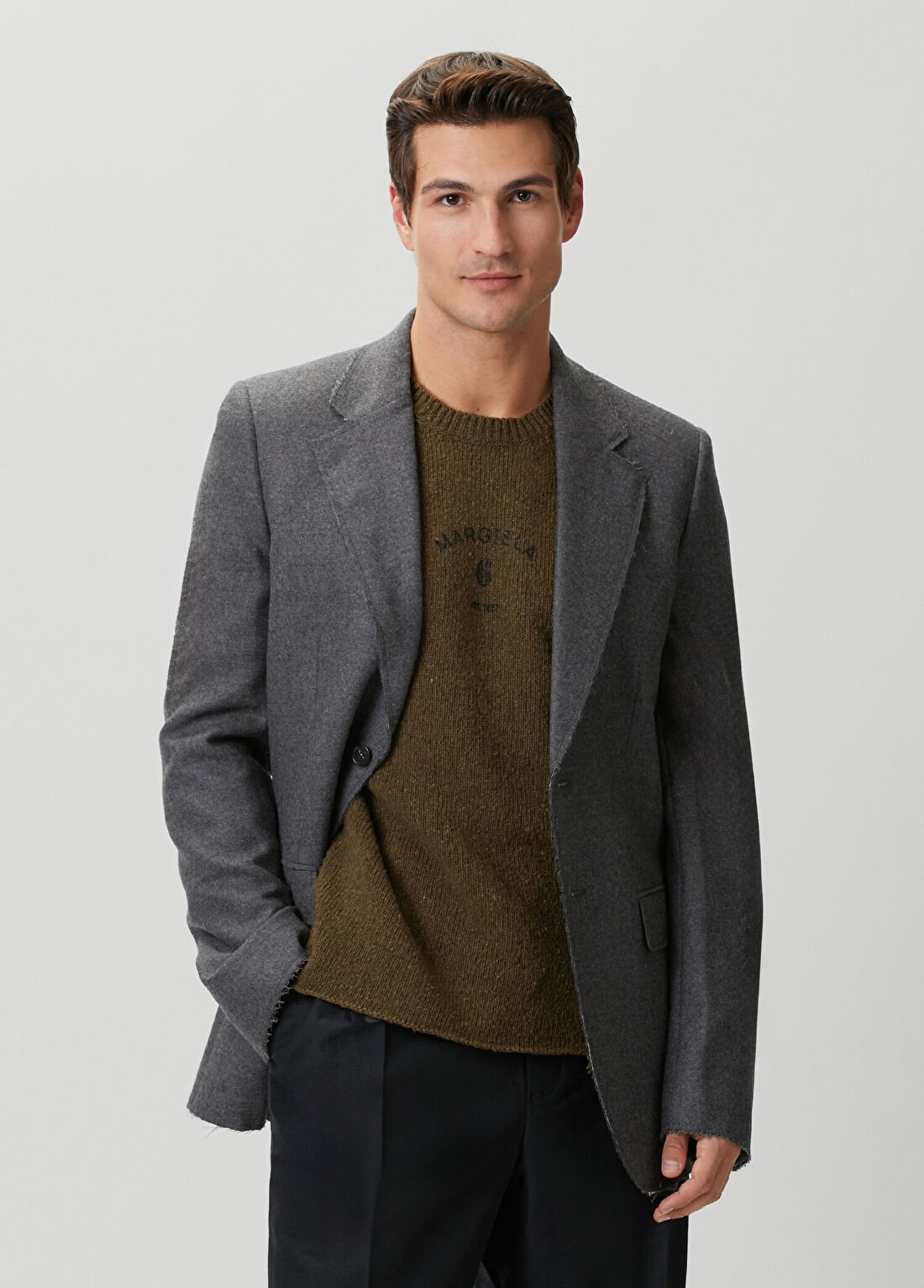 MM6 Maison Margiela Koyu Gri Yün Ceket