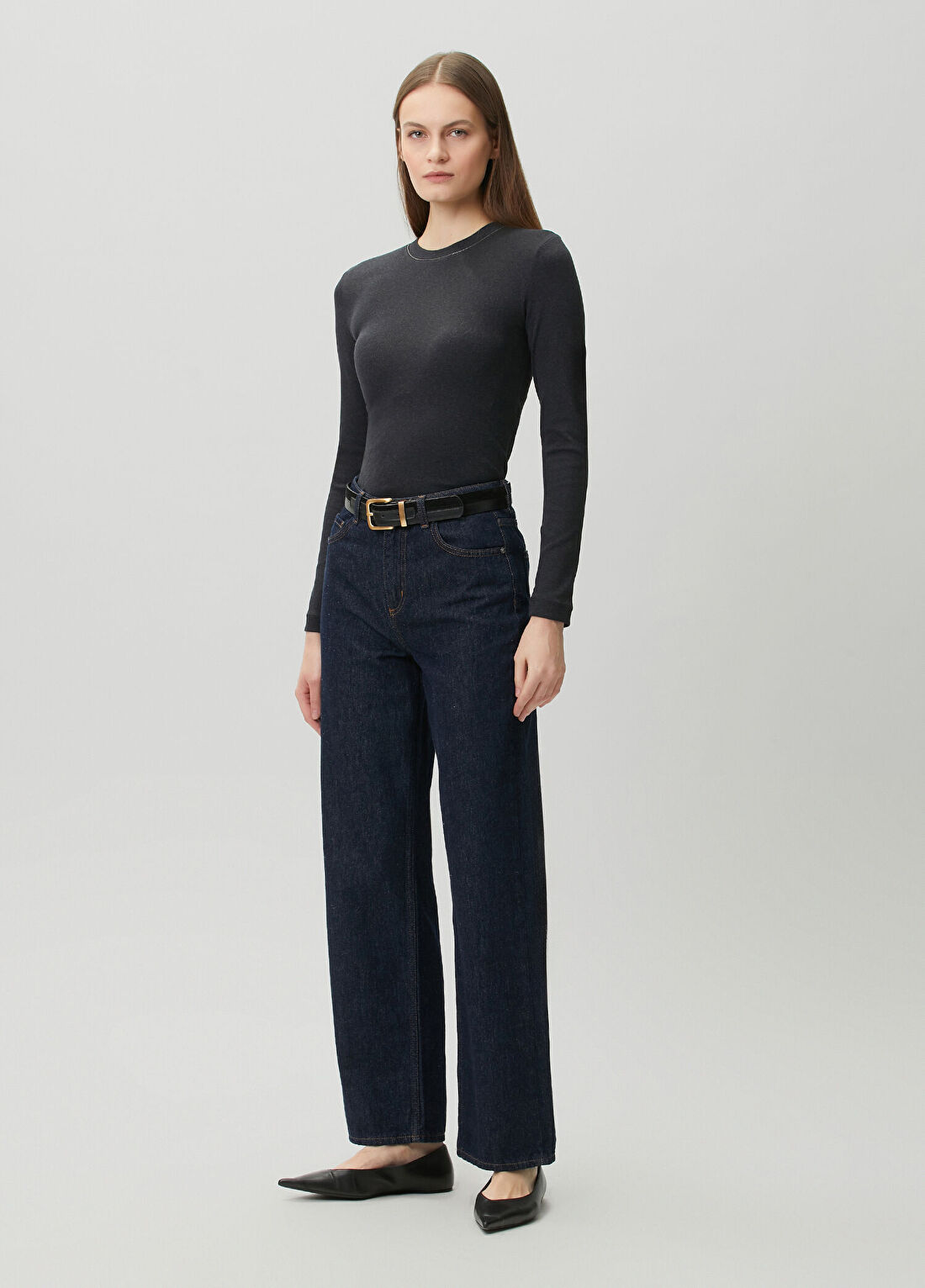 Brunello Cucinelli Antrasit T-shirt görsel 2